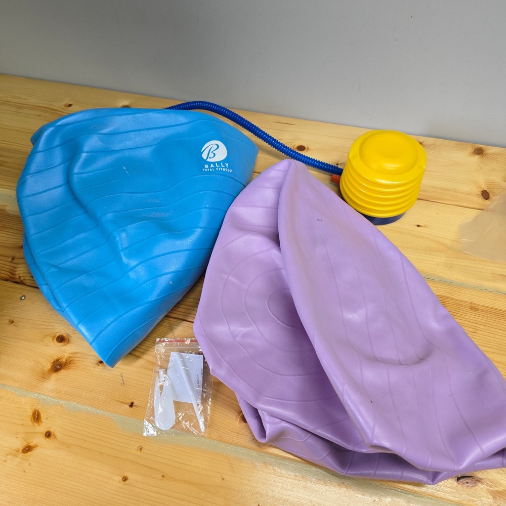 Fitness Exercise Stability Ball Set Blue Purple with Pump Home Gym